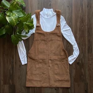 rita brown corduroy pinafore dress